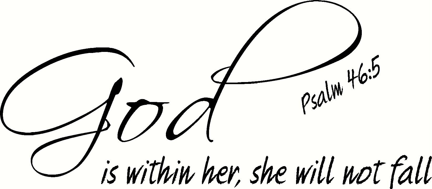 Psalm 46:5 Wall Art, God Is Within Her, She Will Not Fall, Creation Vinyls