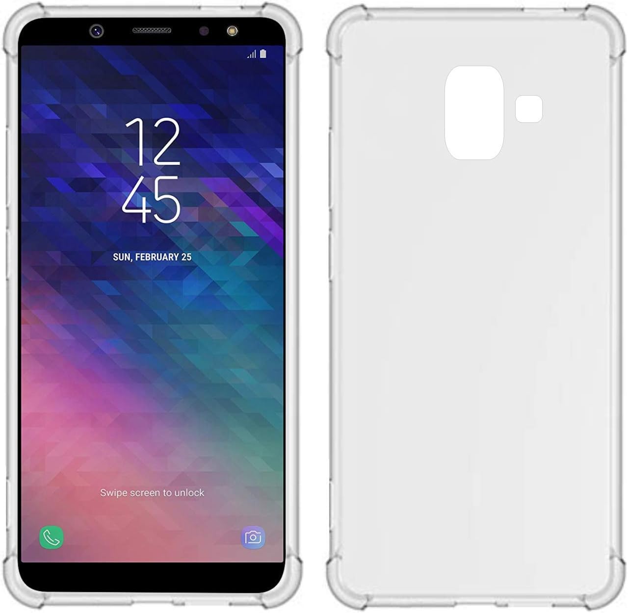 TIYA Case Clear for Samsung Galaxy A6 2018 A600 TPU Four Corners Cover Transparent Soft