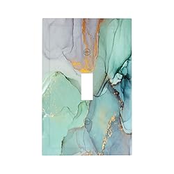 Teal Blue Abstract Marble Light Switch Cover Single