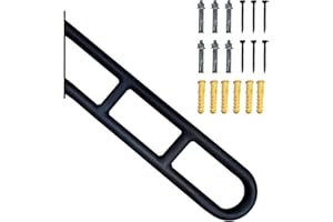 GLEEFURNY Stair Handrails for Outdoor Steps, U-Shaped Hand Railings for 1-3 Steps,Wall Mounted Stair Railing with 2 Anti-Skid Crossbar for Kids, Elderly, Pregnant Women, Disabled