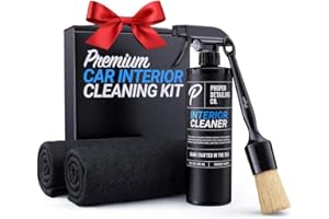 PROPER DETAILING CO. Interior Car Cleaning Kit - Professional Auto Detailing Supplies with Brush for Complete Vehicle Interior Detailing - Car Interior Cleaner Kit for Deep Cleaning. Car Detailing Interior Detailing Kit.