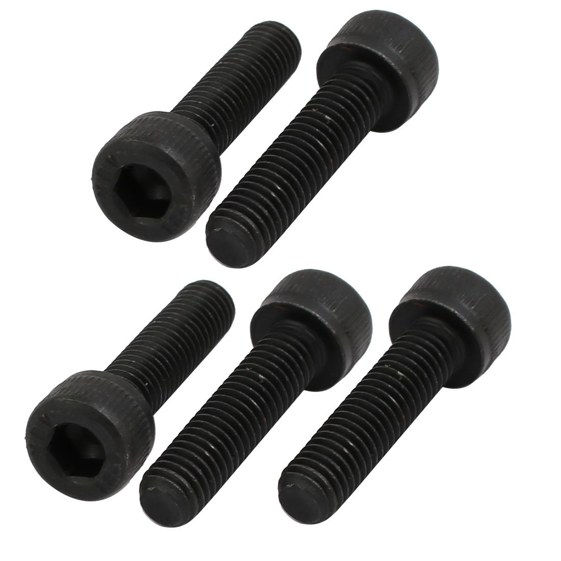 Sourcingmap 5pcs M6x20mm 12.9 Grade Hex Socket Cap Left Hand Thread Screw Bolt Black