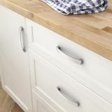 FURNIWARE 10 Pack Brushed Nickel Aluminum Cabinet Handles 160mm Hole Center view 2