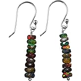 CRYSTALIS Black Ethiopian Opal Dainty Beads Earring Set Jewelry for Women, Natural Beaded Gemstone, Chakra Healing Crystal, Wardrobe Essential Jewelry, 925 Sterling Silver