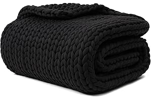 YnM Weighted Blanket, Handmade Chunky Yarn Knitted Design, Soft and Cozy, Temperature Regulating and Breathable, Machine Wash