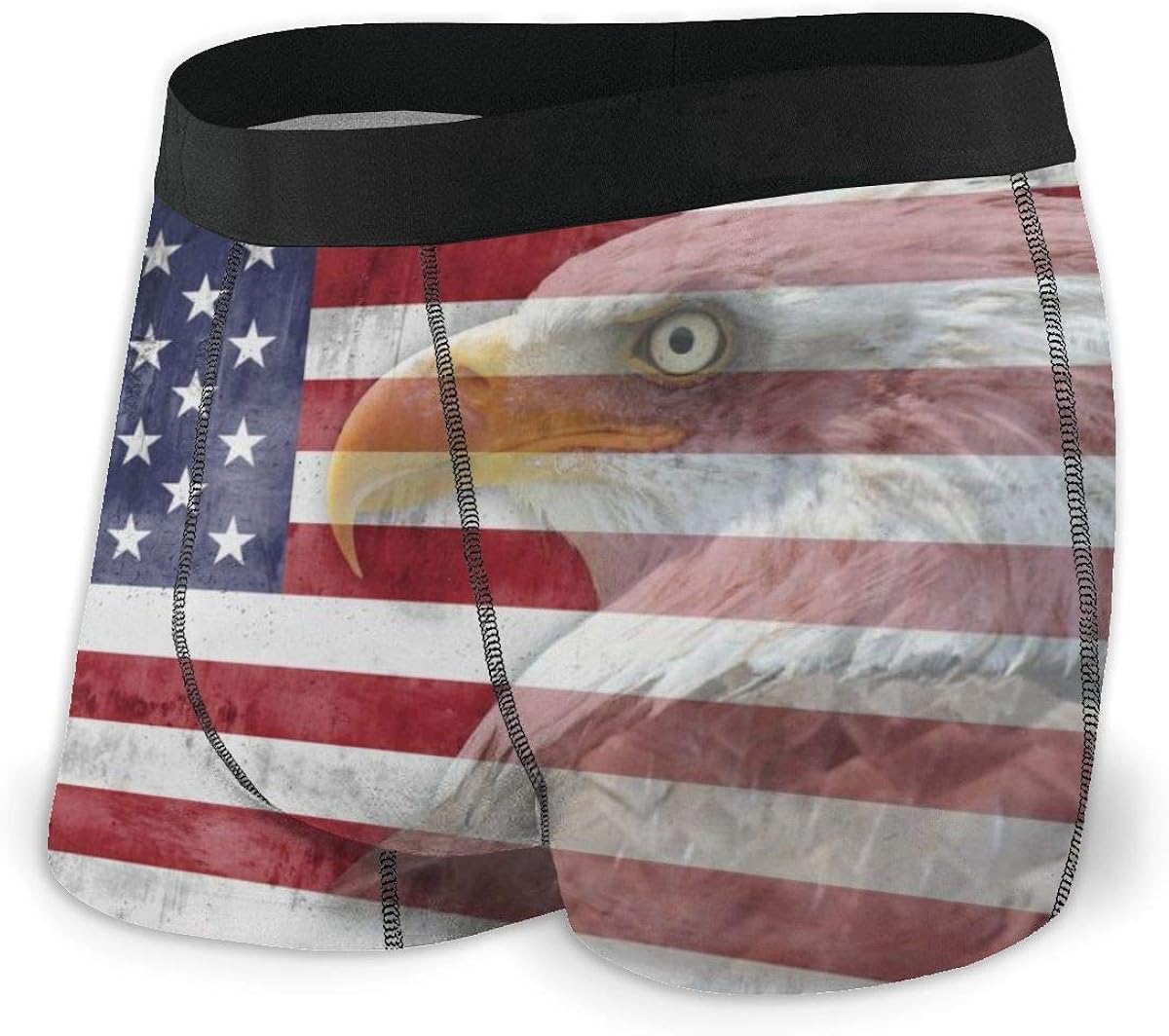 American Flag with Bald Eagle Men's Underwear Boxer Briefs No Rideup
