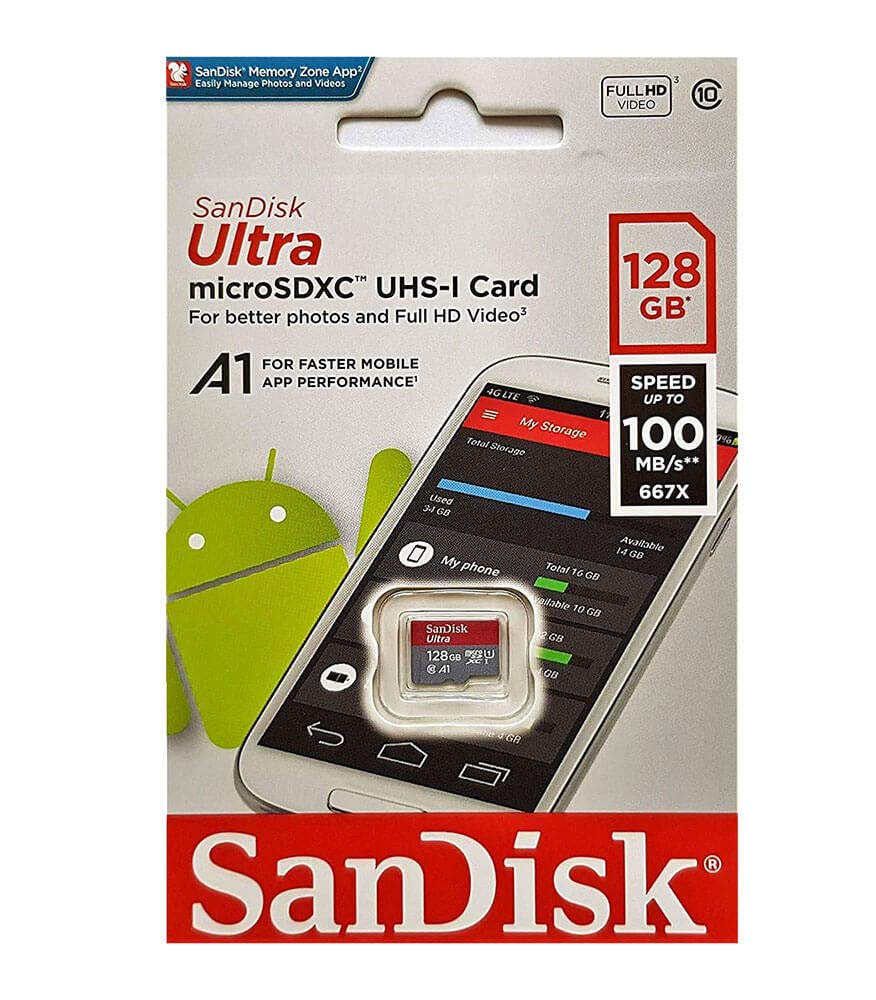SanDisk microSDXC UHS-Ⅰ 128GB 100mb/S アダプターなし 海外パッケージ商品画像
