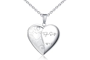 SHBOAZED Love Heart Locket Necklace for Women Photo Locket Hold Pictures Jewelry Birthday Gifts