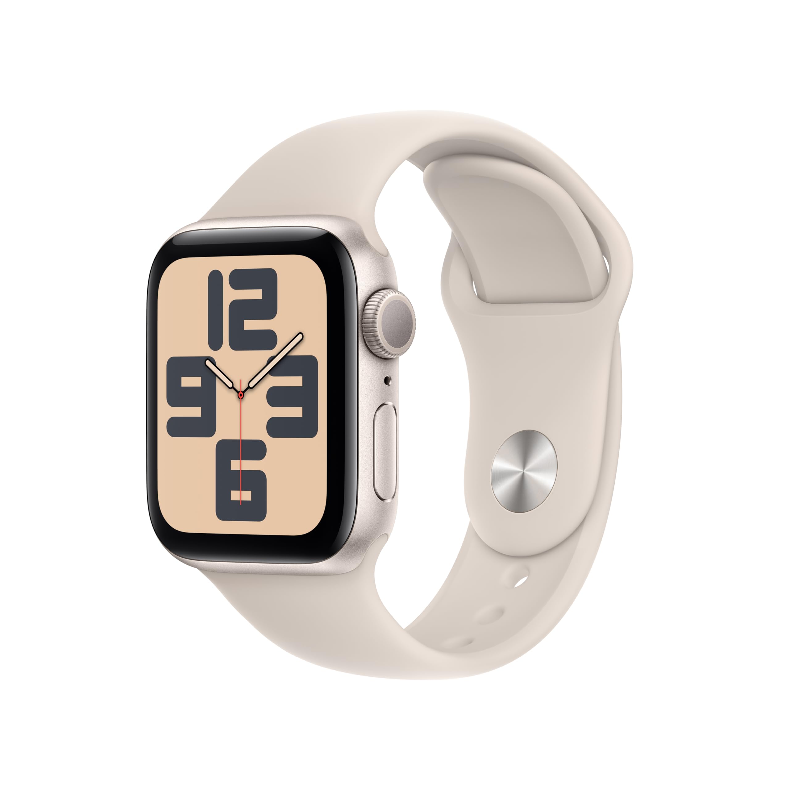 Apple Watch SE (第二世代, 2023) [GPS (40mm)ケース用] 40mmスターライトアルミニウムケースとスターライトスポーツバンド - S/M フィットネストラッカーと睡眠トラッカー 衝突事故検出 心拍数のモニタリング Retinaディスプレイ 耐水性能商品画像