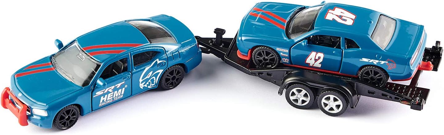 siku 2565, Dodge Charger with Dodge Challenger SRT Racing, Sky Blue, Metal,Plastic, 1:55, Functional doors - Image 3