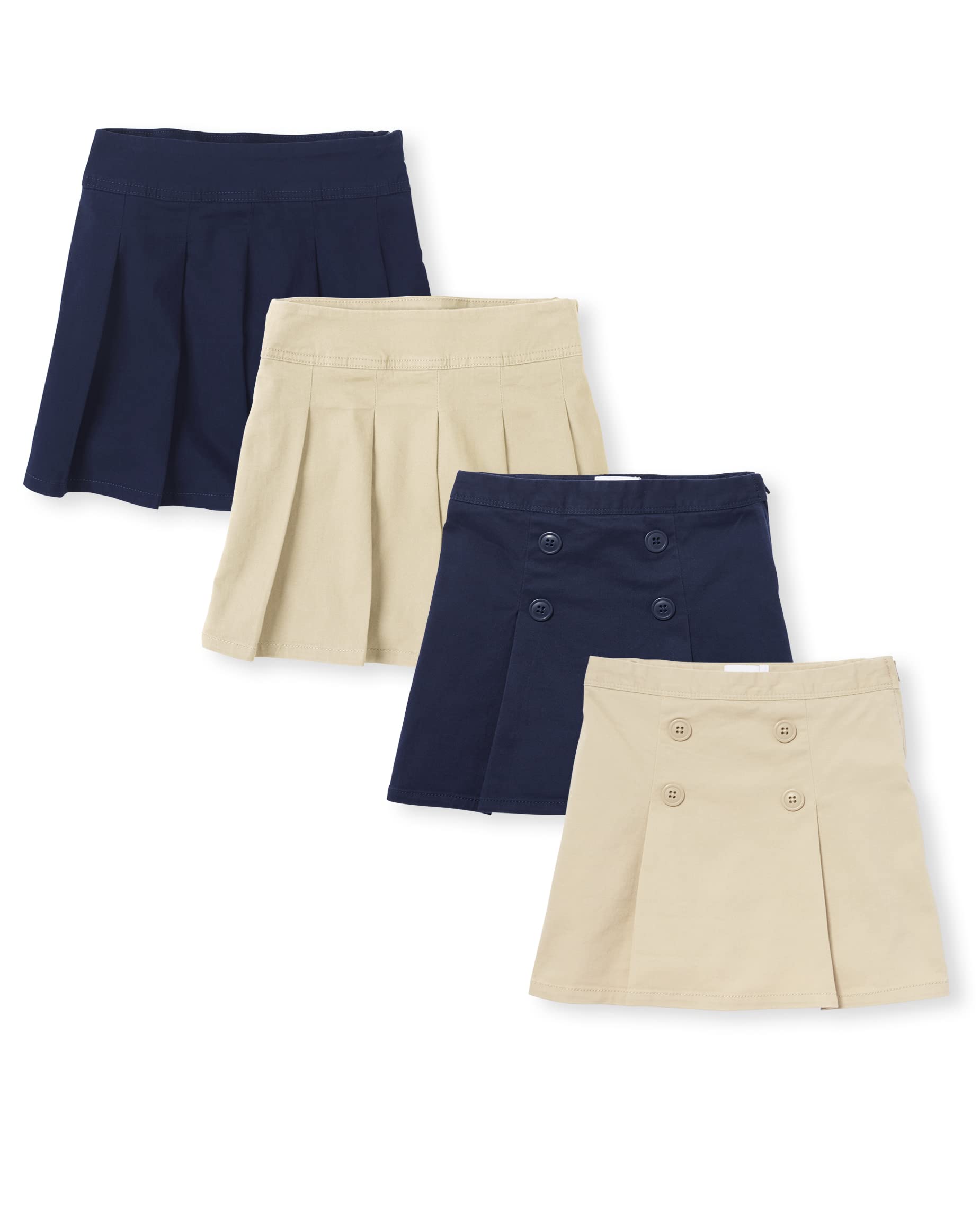 The Children's PlaceThe Children's Place Girls Pleated/Button Skort4 packSandy/Tidal14 Image