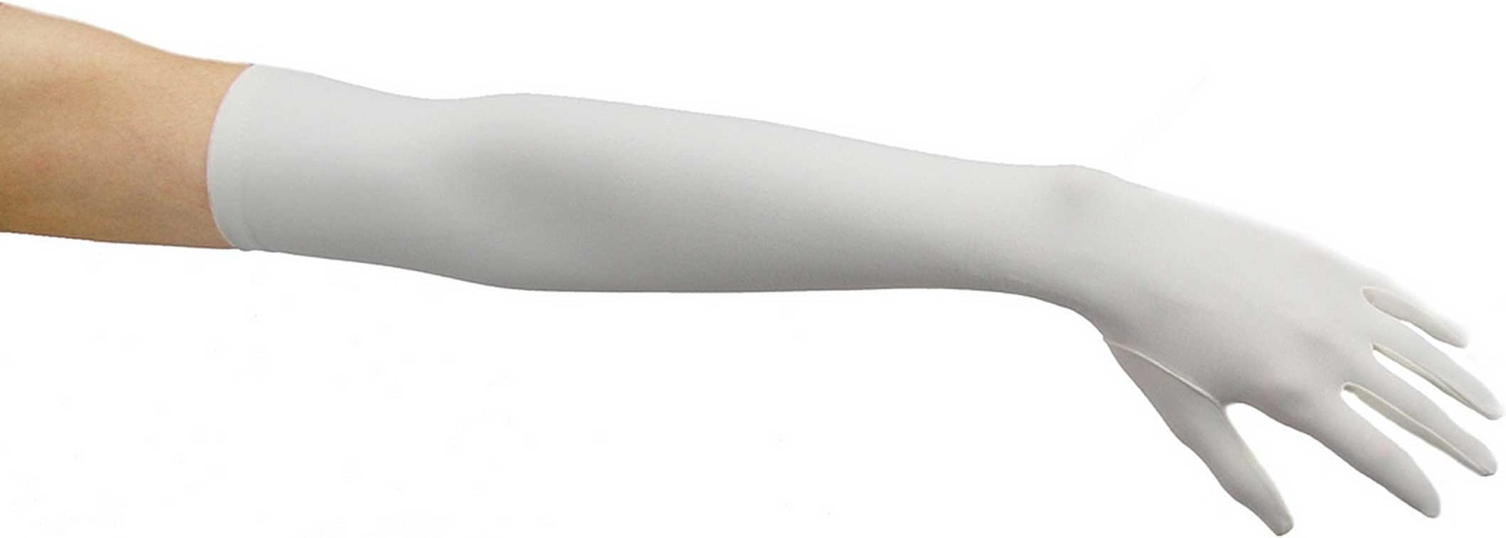 Classic Charisma Matte Satin Opera Length Finale Gloves, Ivory, Size One Size