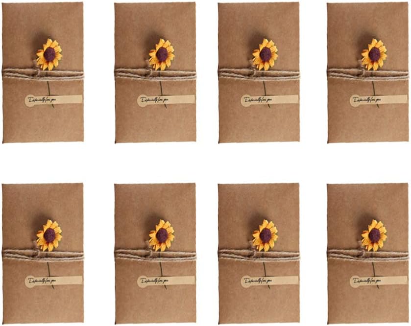 12pcs Sunflower Card Card Creative Greeting Cards for Christmas Birthday (Random Flowers Styles), Picture 1