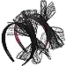Hicarer 2 Pieces 80's Party Lace Bow Headband Hair Band 80s Costumes for Women, 2 Color