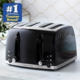 Russell Hobbs Honeycomb 4 Slice Toaster with Extra Wide Slots 1500W Black view 2