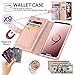 Auker Galaxy S9 Wallet Case for Women/Men, Trifold 9 Card Holder Folio Flip Leather Zipper Wallet Case with Strap&Cash Pocket Shockproof Full Body Protective Magnet Purse Case for Samsung S9 Rosegold
