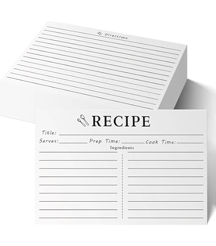 Amazon.com: HVSWLY 100PCS Recipe Card Protectors