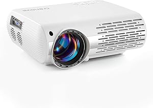 Crenova Home Video Projector, 6800 Lux Full HD Movie Projector, 200' Display LED Outdoor Projector 1080P Supported, Home Theater Projector Compatible with TV Stick, PS4, Phone, Laptop