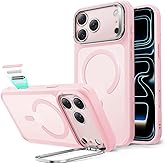 ESR for iPhone 17 Pro Case with Stand, Camera Control Cover Compatible with MagSafe, Military-Grade Drop Protection Magnetic Phone Case for iPhone 17 Pro, Frosted Bubblegum Pink