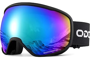 Odoland Snow Ski Goggles S2 Double Lens Anti-Fog OTG Windproof UV400 Eyewear for Men, Women and Youth-Skiing Snowboarding