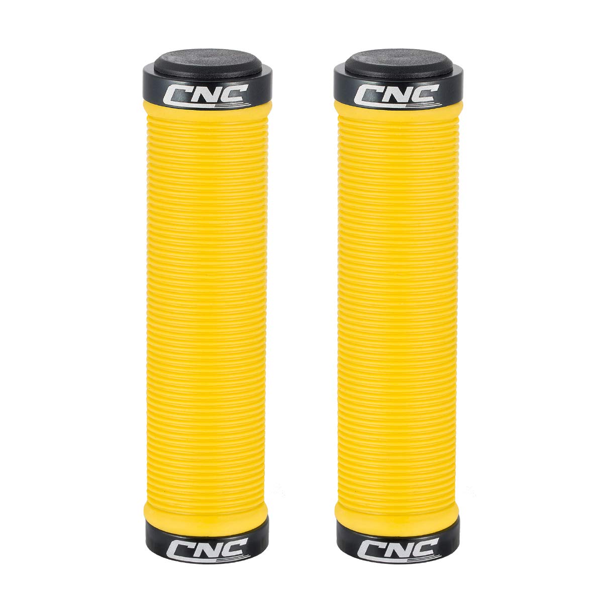 black and yellow bike grips