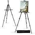 RRFTOK Art Artist Easel Stand for Painting, Metal Adjustable Tripod Adjustable Easels for Painting Canvases Height from 17 to