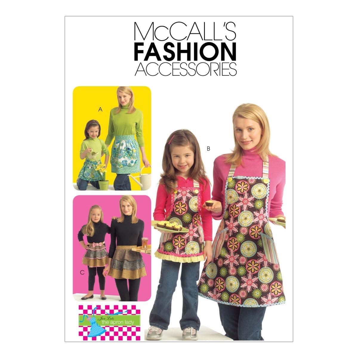 McCall's Patterns M5720 All Sizes Misses'/ Chldren's/ Girls' Aprons, Pack of 1, White