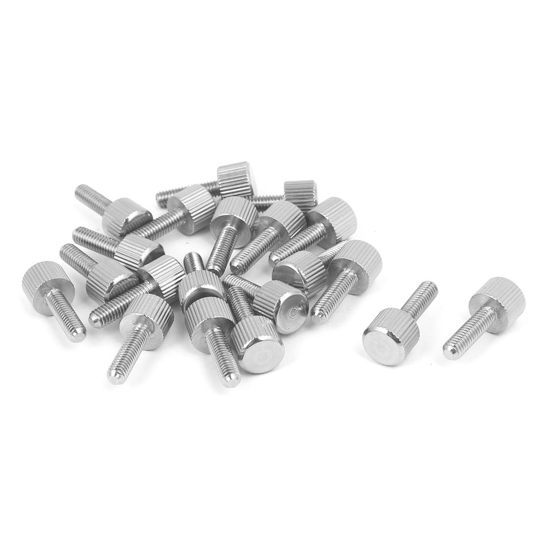 Sourcingmap Computer PC Case M4 x 14mm Stainless Steel Flat Head Knurled Thumb Screw 20pcs