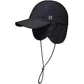 GADIEMKENSD Waterproof Men's Winter Hats with Earflaps, Warm Fleece Lined Trapper Hat for Cold Weather