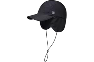 GADIEMKENSD Waterproof Men's Winter Hats with Earflaps, Warm Fleece Lined Trapper Hat for Cold Weather