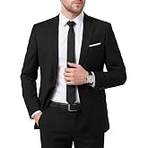 WULFUL Men's 2 Piece Suit, One Button Slim Fit Solid Jacket and Pants Set, Suits for Men Prom Party Wedding &amp; Business