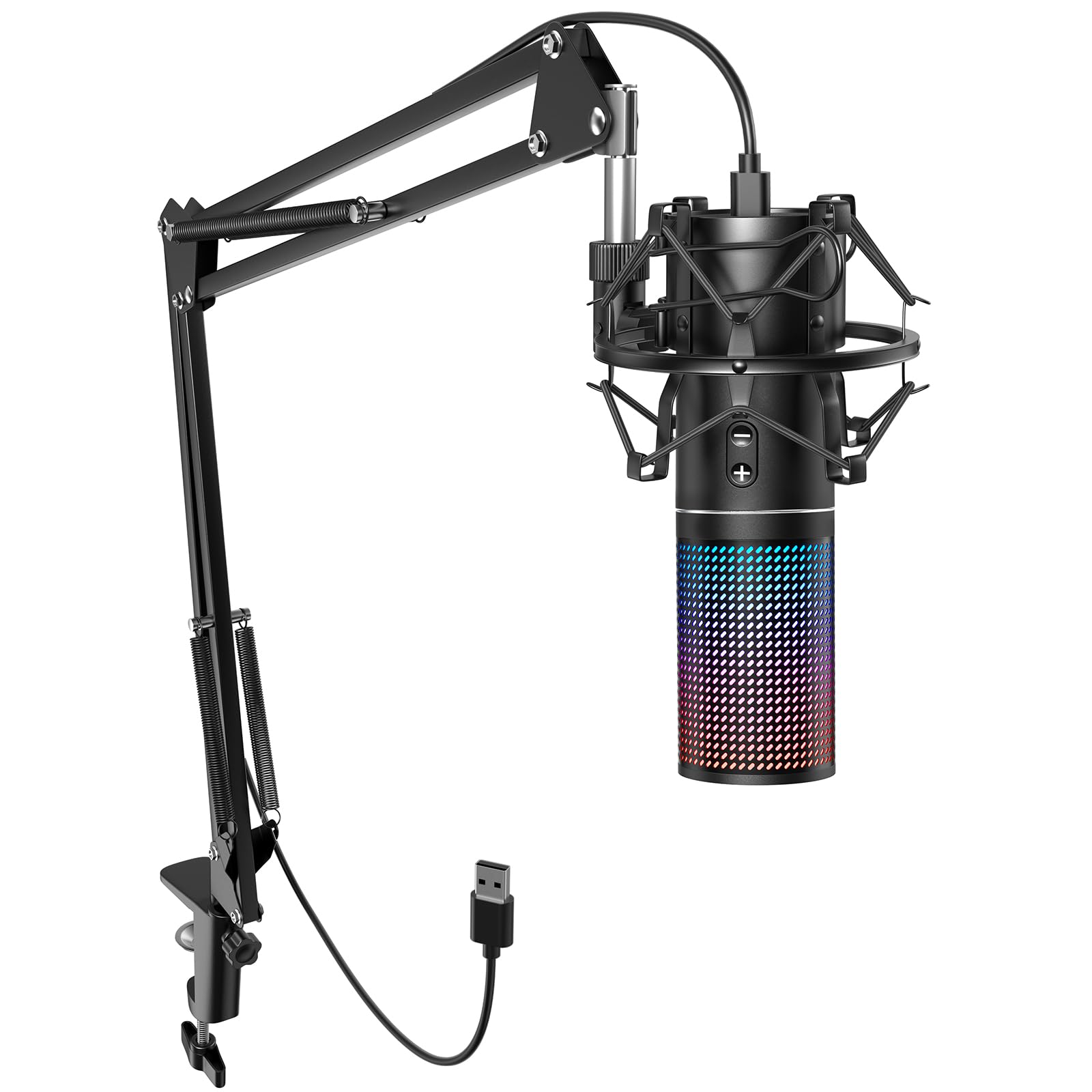 TONOR USB Podcast Microphone, Gaming PC Studio Streaming Mic Kit for Gamer, Recording Condenser Equipment Cardioid Microfono for Singing, YouTube, 200 cm Cable, with Adjustable Arm Stand, Q9S