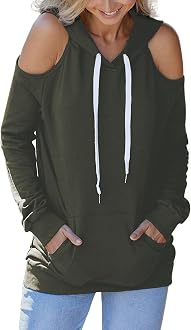 Sweatshirt Pullover Hoodie Cut Out Tops 