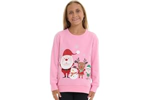 Pink Angel Girls’ Christmas Sweatshirt – Classic Cozy Xmas Fleece Holiday Pullover –