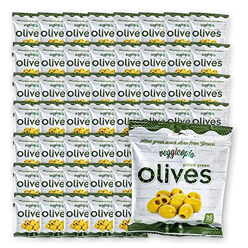 Veggicopia Olives, Keto Tasty Green Pitted Snack Olives from Greece