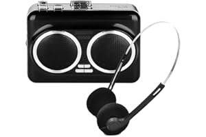 BURTOWIC Portable Cassette to USB Converter, Cassette to MP3 Converter, Cassette Tape Player Recorder with Dual Power Options, Auto-Reverse & Headphones – Convert Tapes to Digital