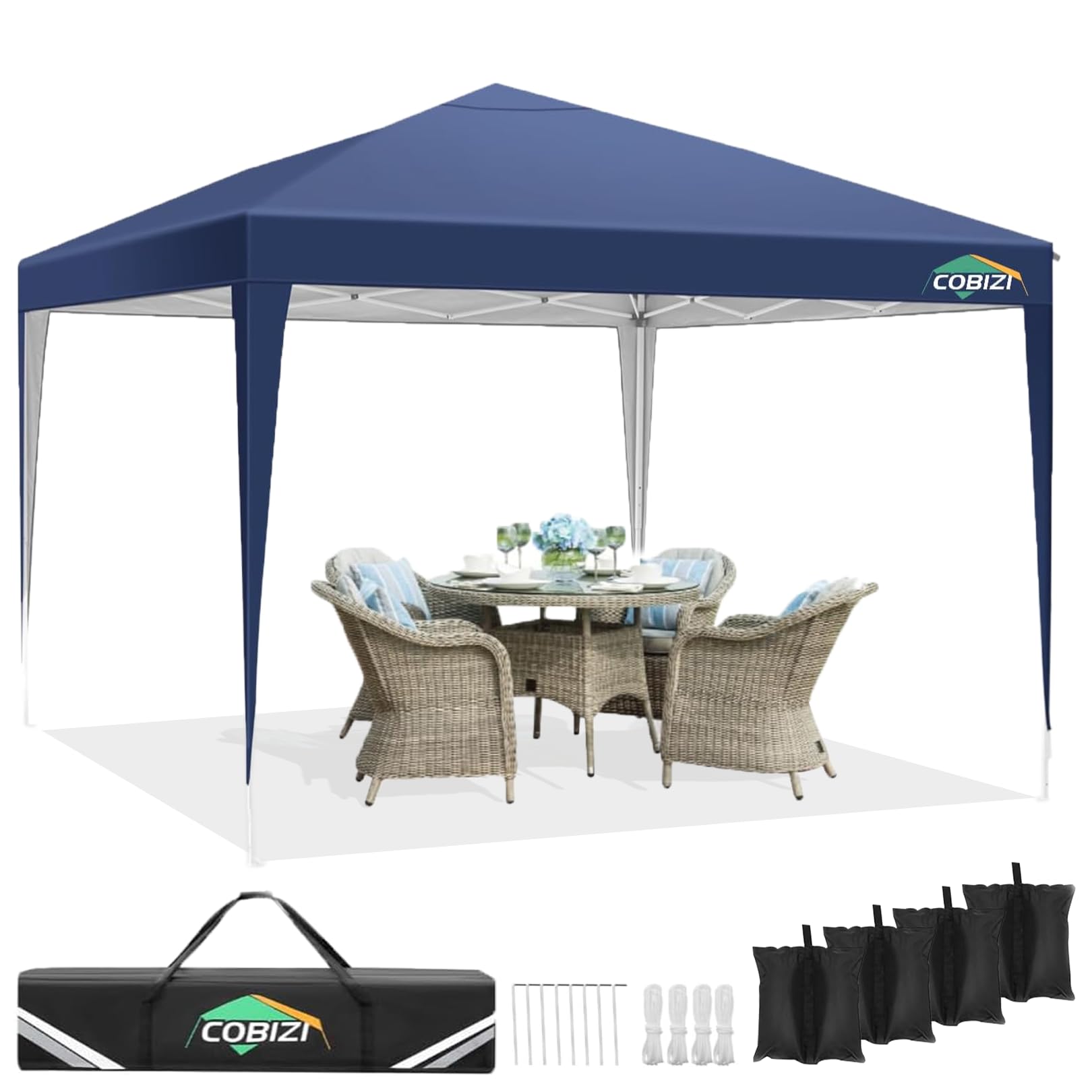 COBIZI 10x10 Ez Pop Up Canopy Tent, UPF