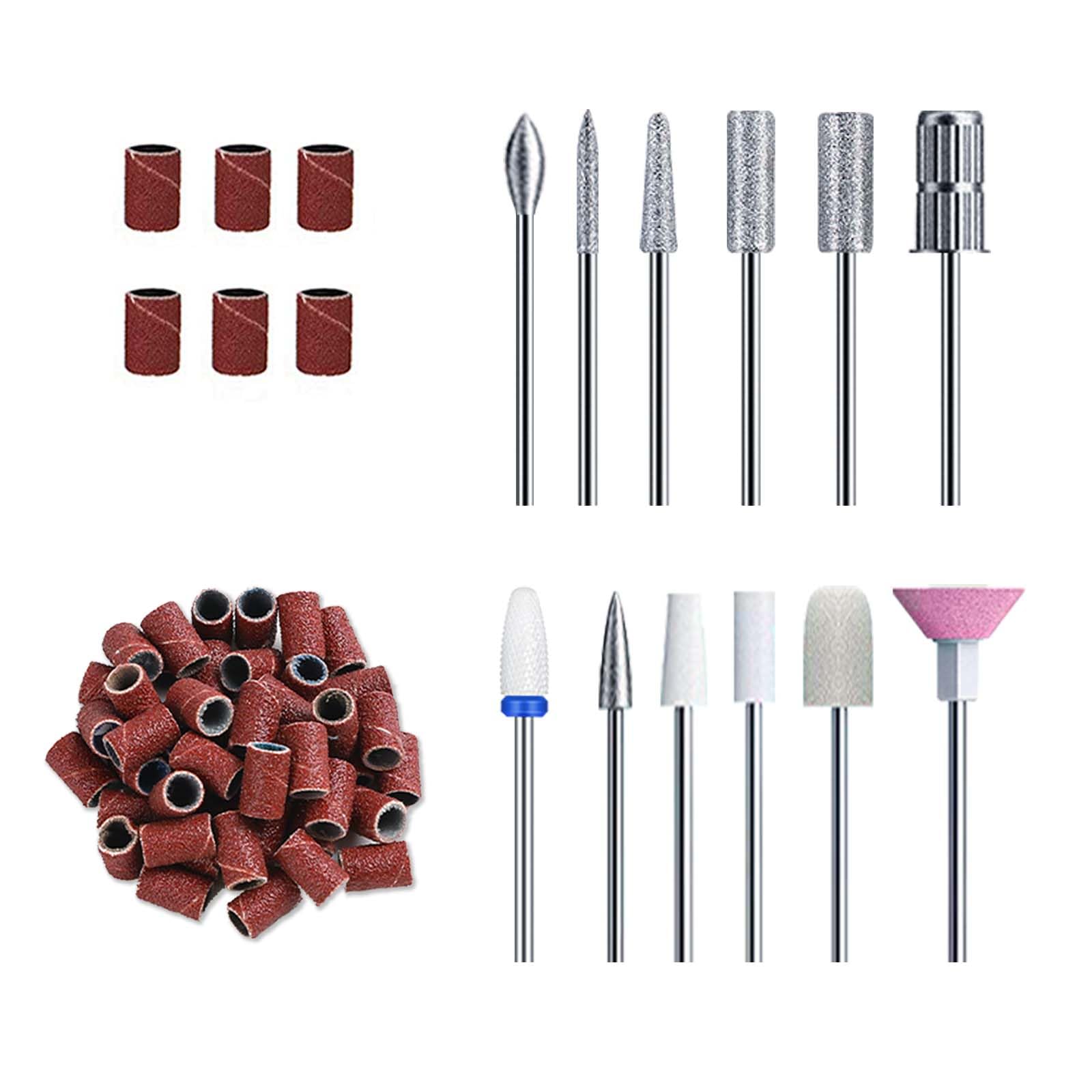 HEBECA AD3001, 12pcs Nail Drill Bits Set for Manicure Pedicure: Diamond, Ceramic, Felt, Includes 3/32-inch Bits for Acrylic Nails, Gel, Salon Use