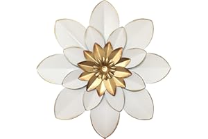 PICFARCE Metal Flower Wall Art Decor, 9.5“ Rustic Modern Floral Sculpture, Distressed Iron Wall Hanging Home Decoration Accent Artworks for Indoor Kitchen Bedroom Living Room Office Outdoor Garden Patio