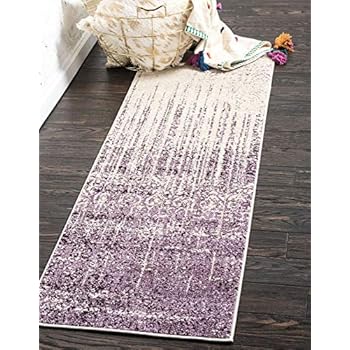 Unique Loom Del Mar Collection Contemporary Transitional Purple Runner Rug (2' 7 x 10' 0)