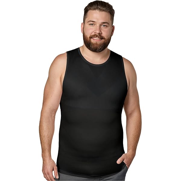 Shaperluv Tank Top Homme Compression - Gaine Amincissante Ventre Plat - T-Shirt Sculptant Minceur Pour Grandes Tailles