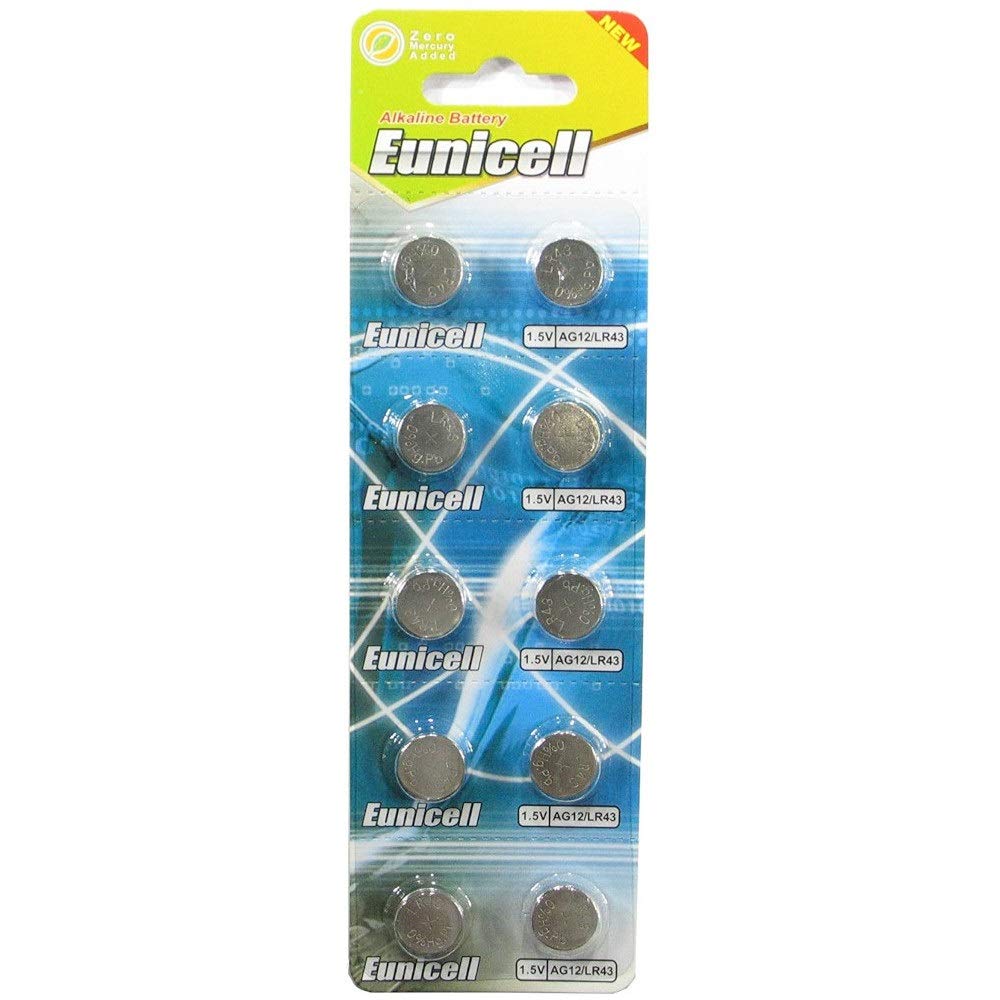 10 x AG12 Alkaline button cell batteries - G12 LR43 LR43SW LR1142 LR1142SW SR1142W 301 386 type