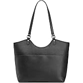 S-ZONE Leather Tote Bag for Women Work Travel Shoulder Bags Designer Purses with Zipper