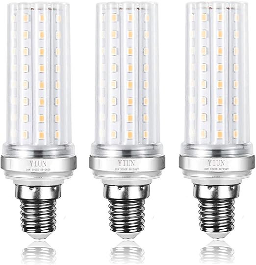 yiun e14 bombillas vela del led 20w led candelabro bombillas 150 equivalente watt 1800lm blanco calido 3000k lampara led no regulables paquete de