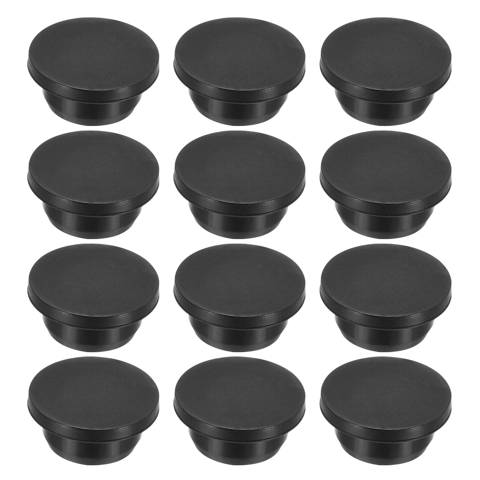 PATIKIL 24mm Diameter Silicone Black Rubber Hole Plugs, 12 Pcs, Suitable for 23mm Hole