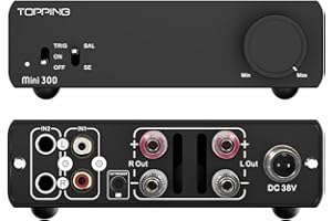 Topping Mini300 HiFi Amplifier, Fully Balanced 140W Compact Desktop Class D Stereo Amp, RCA/TRS to Speaker Pura Ampli for Pas