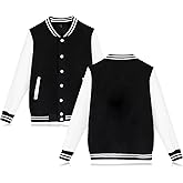 babyhealthy Women's Men's Varsity Baseball Jacket Casual Letterman Bomber Jacket Windbreaker Lightweight Jacket Coat
