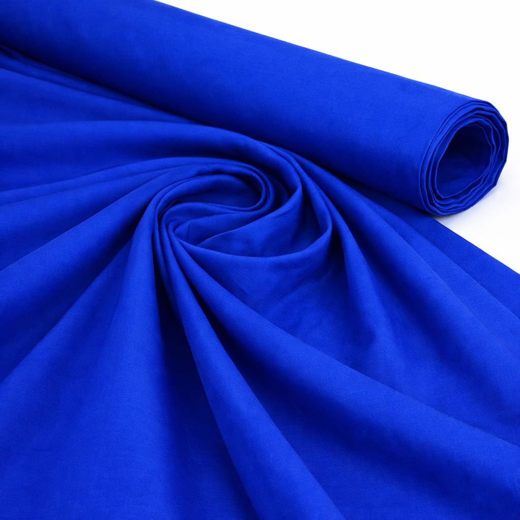 Midland Textiles Royal Blue 1 Meter Pack 100% Cotton Fabric by The Metre 58 Inches Wide Plain 60 Square - Ideal for Quilting, Sewing, Dressmaking, Curtain Linings, Totes, Bedding, Pillowcases