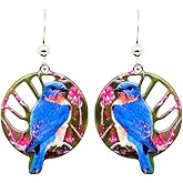 Bluebird Earrings by d'ears Non-Tarnish Sterling Silver French Hook Ear Wire