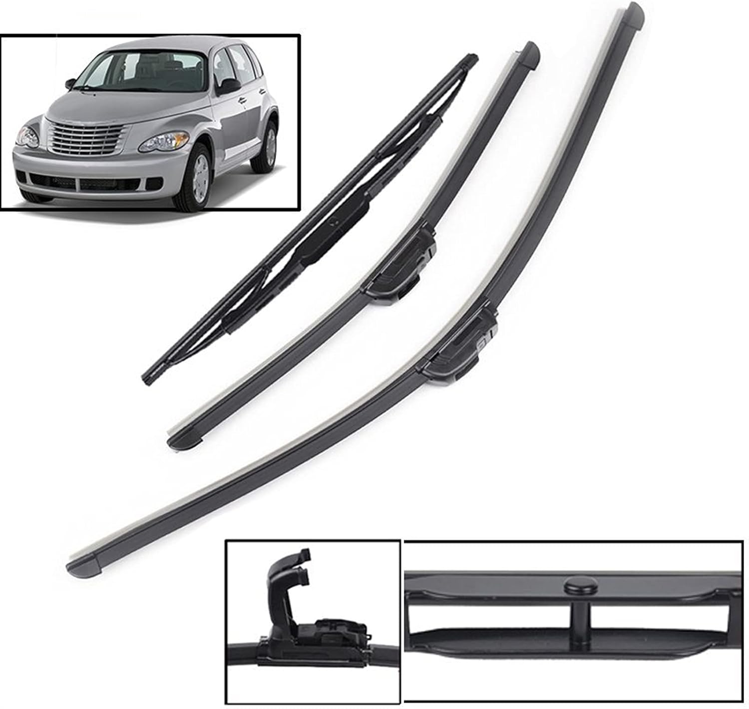 Wiper Blades Fast And Clean Front Rear Windshield Wiper Blades For Chrysler PT Cruiser 2000 2001